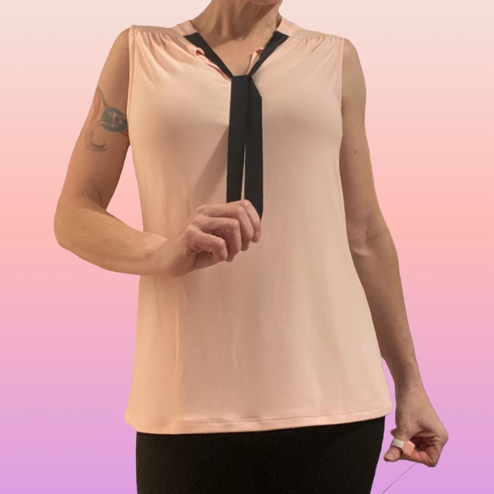 Small Tommy Hilfiger Bow Tie Neck Sleeveless Blouse